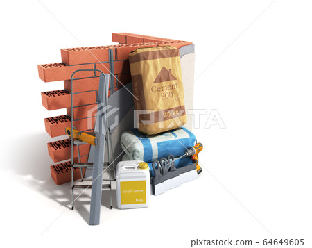 Home renovation restructuring process repair wall Home renovation restructuring process repair wall 64649605