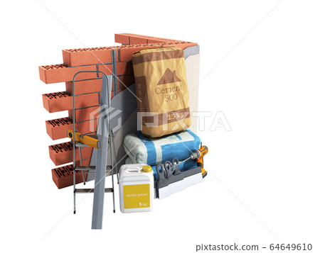 Home renovation restructuring process repair wall Home renovation restructuring process repair wall 64649610