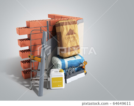 Home renovation restructuring process repair wall Home renovation restructuring process repair wall 64649611