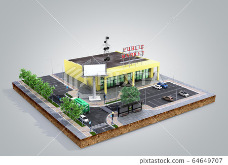 piece of land Supermarket with parking on the piece of land Supermarket with parking on the 64649707