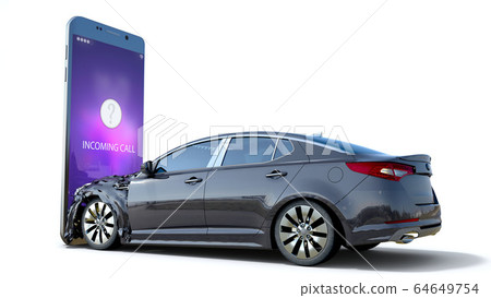 concept of the consequences of using a smartphone 64649754