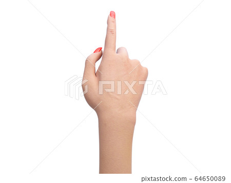 female hand touching or pointing to something 3d 64650089