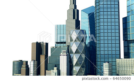 Day city with reflection 3d rendering image on 64650090