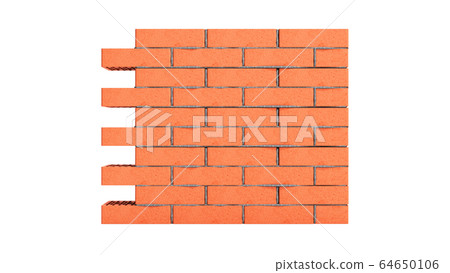 piece of brick wall 3d render on white no shadow piece of brick wall 3d render on white no shadow 64650106