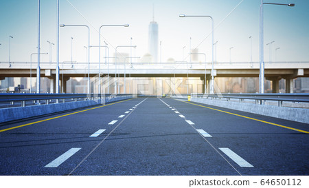 Day Road freeway travel concept route direction 3d 64650112