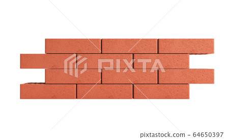 piece of brick wall 3d render on white no shadow 64650397