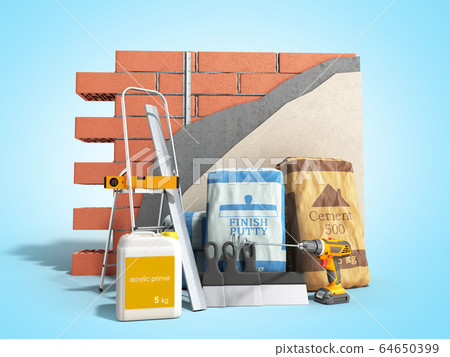 Home renovation restructuring process repair wall Home renovation restructuring process repair wall 64650399