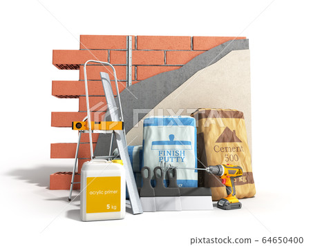 Home renovation restructuring process repair wall Home renovation restructuring process repair wall 64650400
