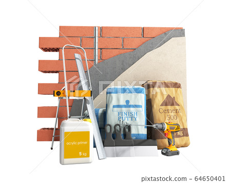 Home renovation restructuring process repair wall Home renovation restructuring process repair wall 64650401