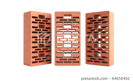 Solid clay bricks used for construction new red Solid clay bricks used for construction new red 64650402