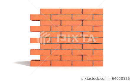 piece of brick wall 3d render on white piece of brick wall 3d render on white 64650526