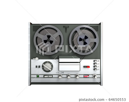 Old portable reel to reel tube tape recorder 3d 64650553