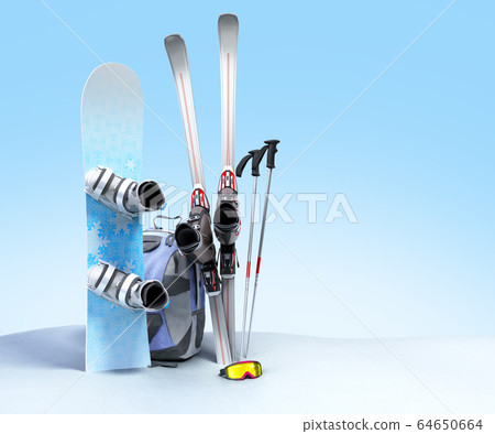 concept of winter tourism snowboarding and skiing concept of winter tourism snowboarding and skiing 64650664