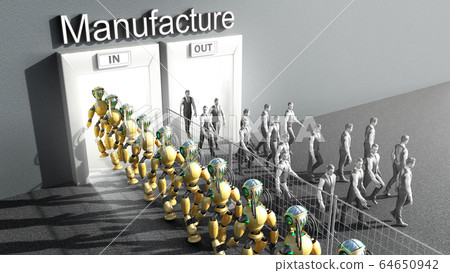 concept of production automation A robot column 64650942
