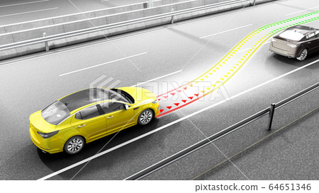 modern concept of a safe car Collision monitoring 64651346