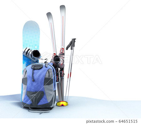 concept of winter tourism snowboarding and skiing 64651515