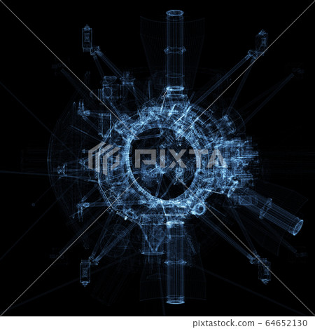 Communication satellite of luminous lines and dots Communication satellite of luminous lines and dots 64652130
