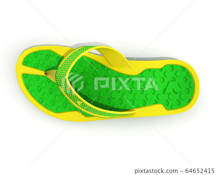 top view of yellow and green rubber male beach 64652415
