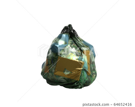 close up of a garbage bag 3d render on white 64652416