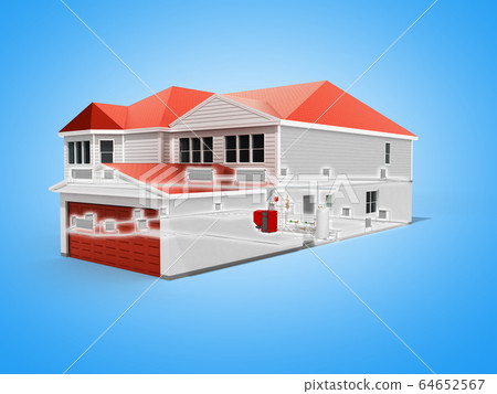 private house heating system building concept 3d 64652567