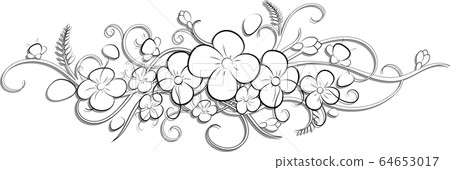 vector illustration of a branch of a flower 64653017