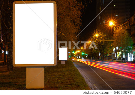 Blank citylight for advertising at the city around, copyspace for your text, image, design 64653077