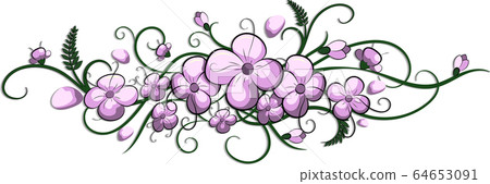 violet flowers on white background 64653091
