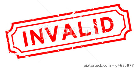 Grunge red invalid word rubber business seal stamp on white background Grunge red invalid word rubber business seal stamp on white background 64653977