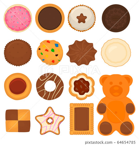 Illustration on theme big set different biscuit, 64654785