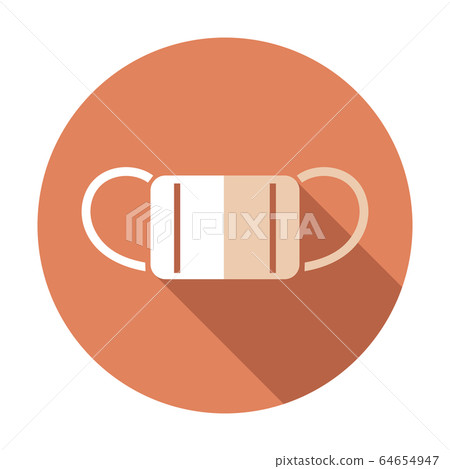 紗布口罩平面設計圖標 紗布口罩平面設計圖標 64654947