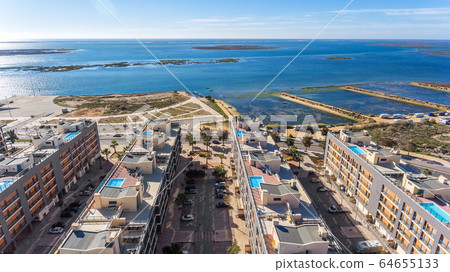 Aerial view of Olhao, Algarve, Portugal. Ria Formosa Aerial view of Olhao, Algarve, Portugal. Ria Formosa 64655133