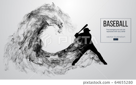 Baseball Player Silhouettes in White on Wallpaper