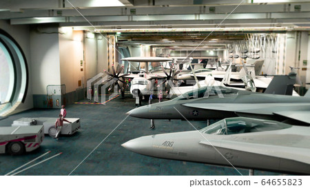 fighter aircraft on the inner deck of an aircraft fighter aircraft on the inner deck of an aircraft 64655823