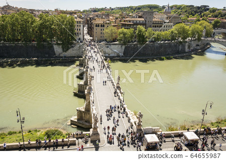 people walking on the bridge people walking on the bridge 64655987