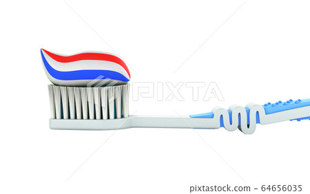 brush with toothpaste