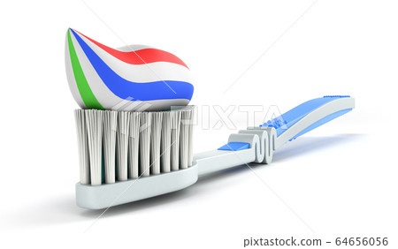 blue toothbrush with toothpaste close up 3d render 64656056