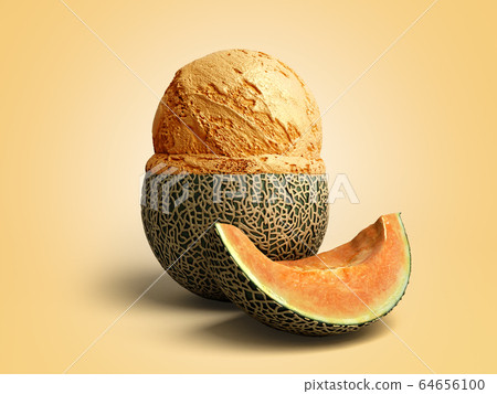 modern concept of fruit ice cream A melon ice 64656100