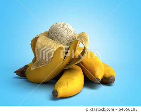 modern concept of fruit ice cream A Banana ice 64656185