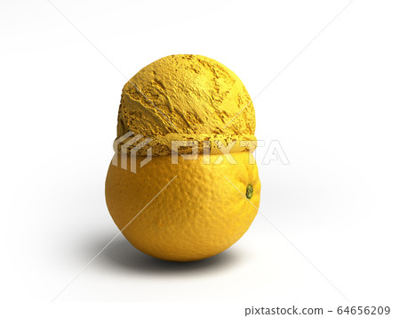 modern concept of fruit ice cream A orange ice 64656209