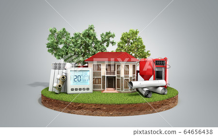 concept of energy saving house on a piece of land 64656438