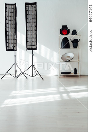 Equipment white photo studio accessories photographer flash Equipment white photo studio accessories photographer flash 64657141