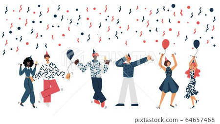 Birthday party celebration with people sketch vector illustration isolated. Birthday party celebration with people sketch vector illustration isolated. 64657468
