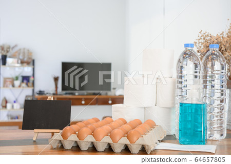 Home quarantine due to coronavirus or  COVID-19 64657805