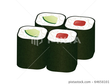 Sushi kappa roll and iron roll 64658101