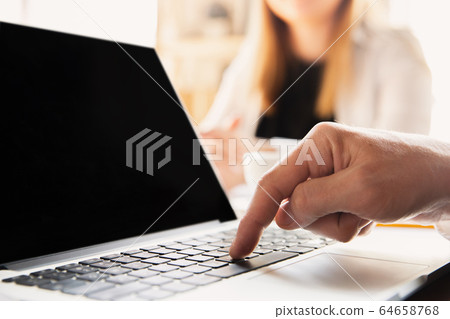 Close up of caucasian male hands, working in office, business, people Close up of caucasian male hands, working in office, business, people 64658768