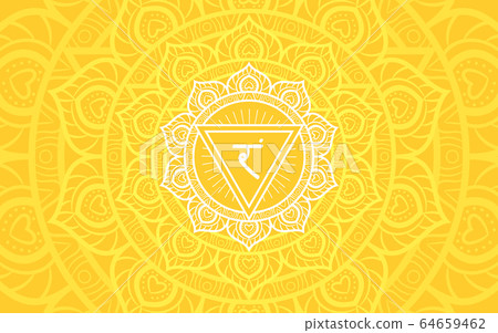 Manipura, solar plexus chakra symbol. Colorful 64659462