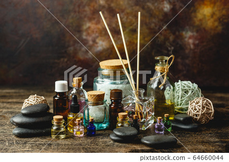Glass bottles with aroma oil Glass bottles with aroma oil 64660044