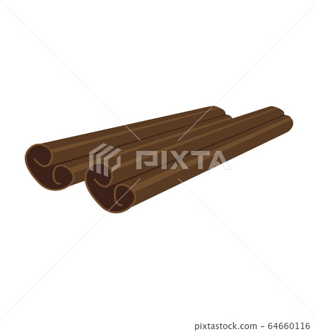 Cinnamon aroma sticks isolated on white background Cinnamon aroma sticks isolated on white background 64660116