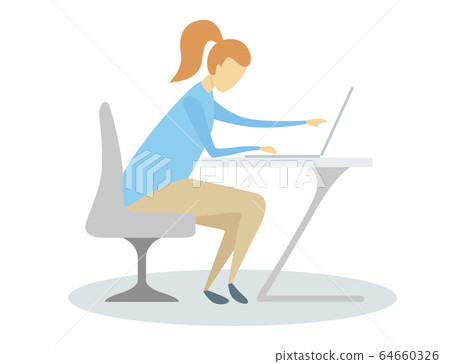 Woman Works At Home Woman Works At Home 64660326