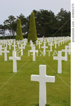 Longues-sur-Mer, Normandy, France, May 29, 2019: American military cemetery in Colleville 64660375